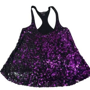 Vintage Baby Phat purple shinny sequence tank top. Womens size small.